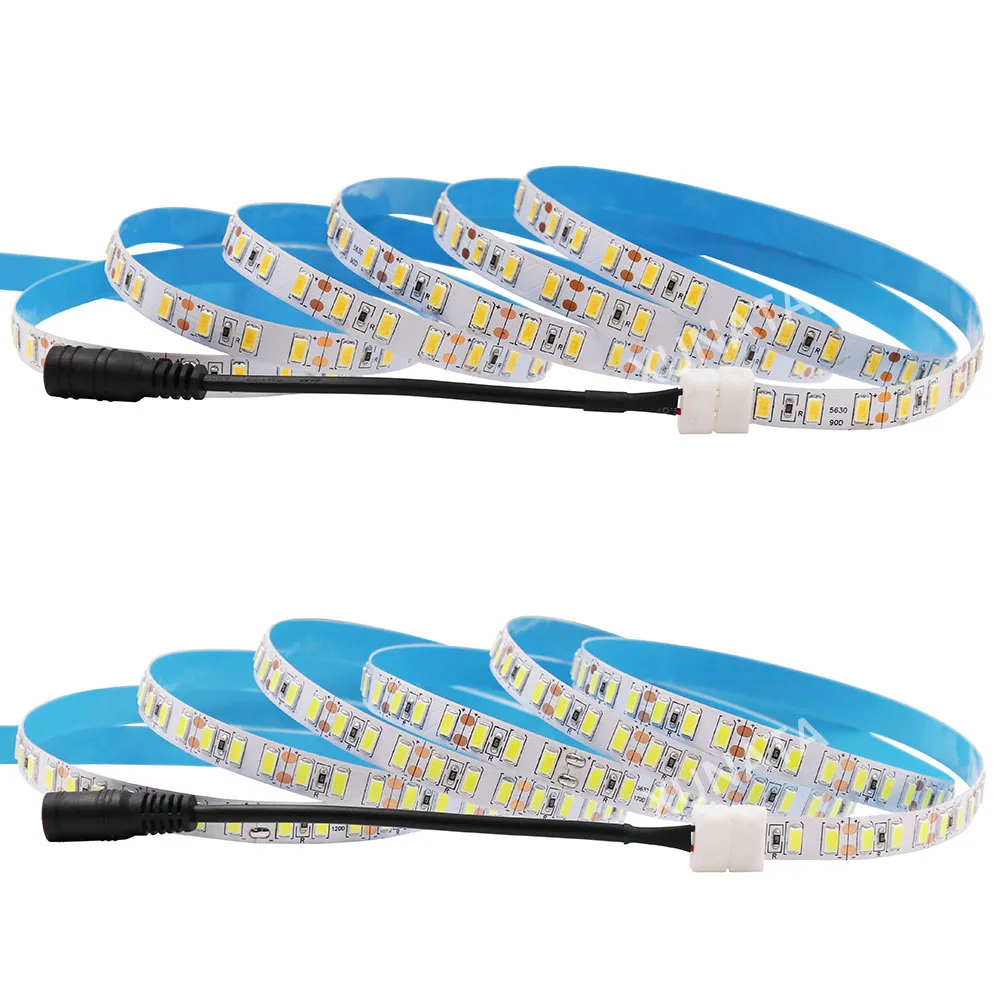 Светодиодный светильник 12 В SMD 5730 1 м 2 м 3 м 4 м 5 м 120 светодиодный s/M+ DC разъем для потолочной стойки светильник для шкафа не водонепроницаемый холодный белый