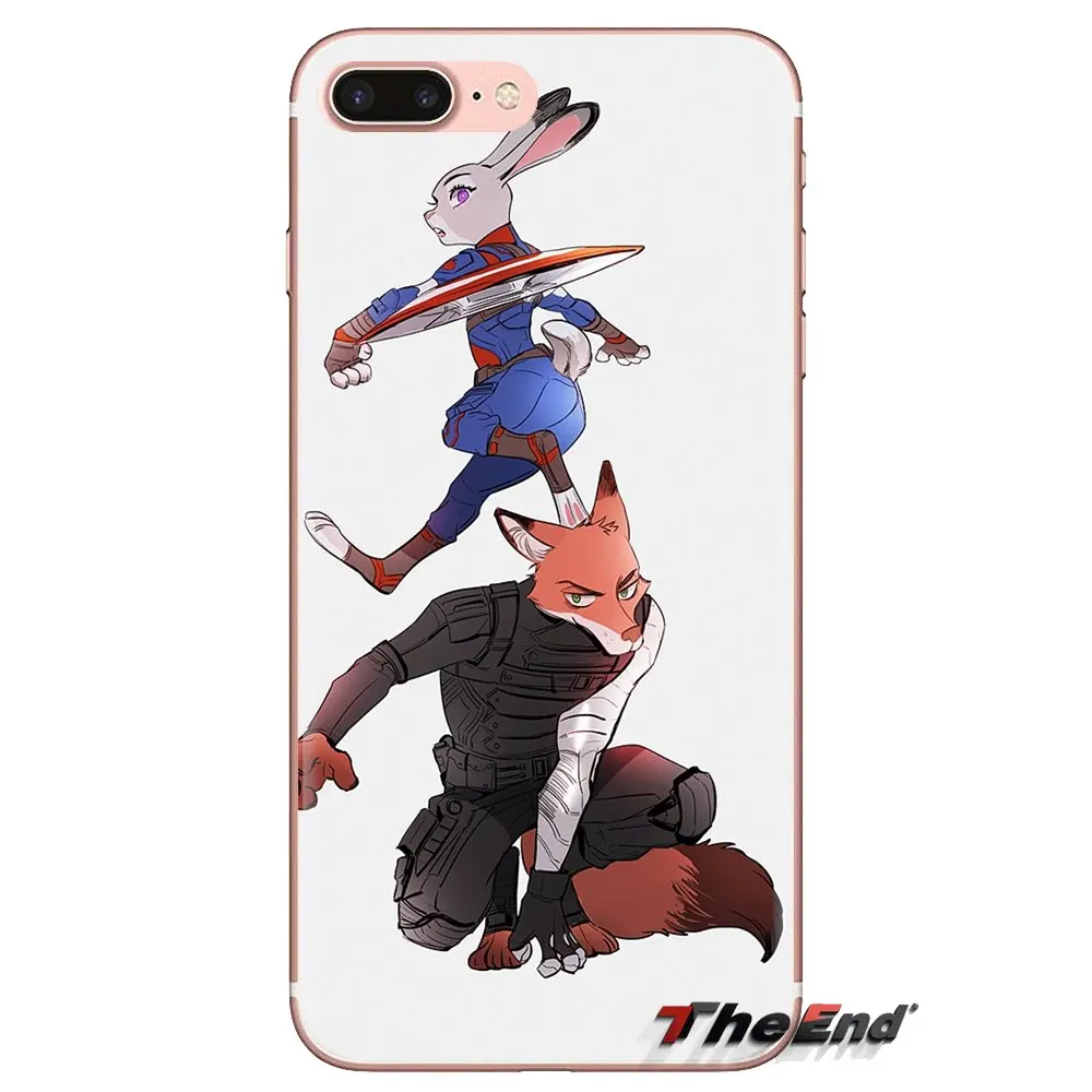 Zootopia lovely rabbit Judy fox Nick For iPod Touch Apple iPhone 4 4S 5 5S SE 5C 6 6S 7 8 X XR XS Plus MAX Transparent TPU Cover |