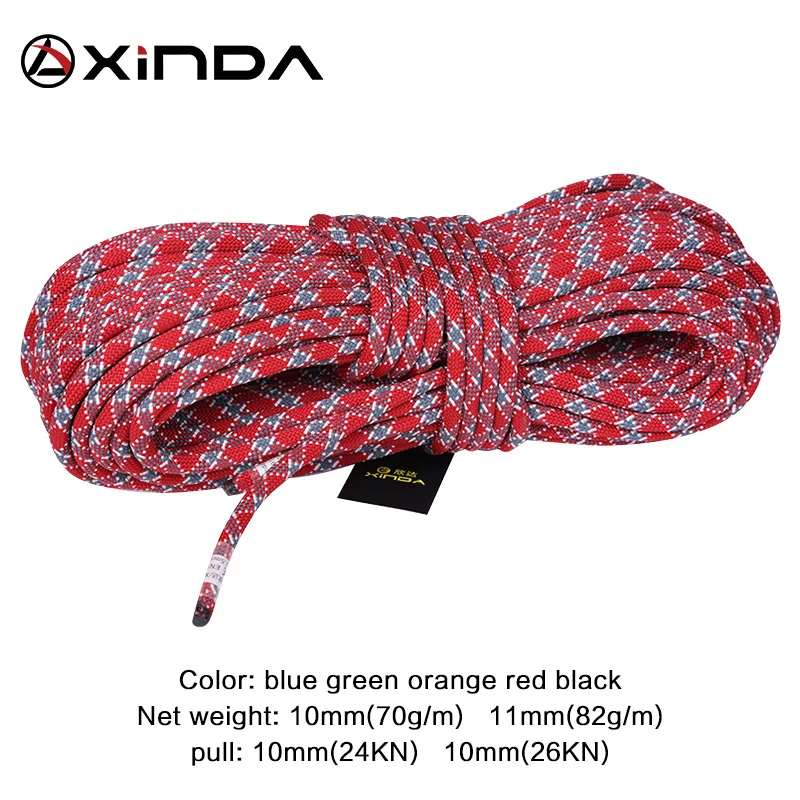 XINDA 10 м Кемпинг Скалолазание Веревка 10 мм статический канат диаметр 5200lbs высокопрочный шнур безопасности скалолазание оборудование для выживания