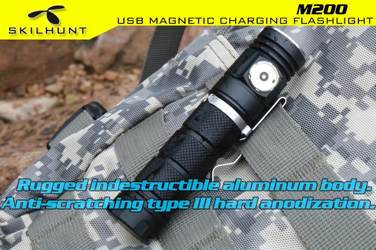Skilhunt M200 CREE XP-L светодиодный магнитный фонарик для зарядки