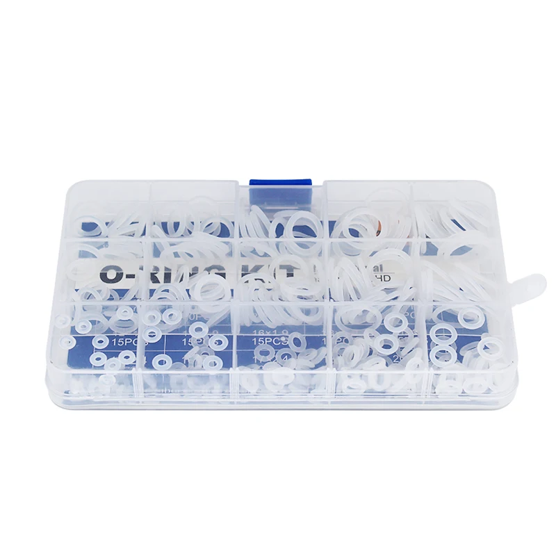 Силиконовое уплотнительное кольцо VMQ эластичное 15 Размеров набор колец для шайбы