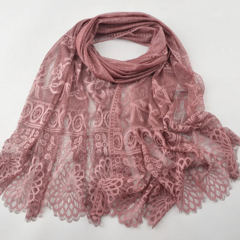 (10 pcs)New plain cotton scarf lace hollow-out flower Muslim women wearing headscarf tie-dyed FGY013 | Аксессуары для одежды