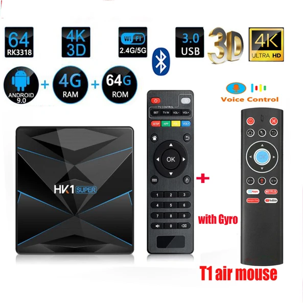 HK1 супер Android 9 0 TV BOX max 128 ГБ 4 bt4.1 LED Google Assistant RK3318 4K 3D Utral preloaded Play Store Netflix Бесплатные
