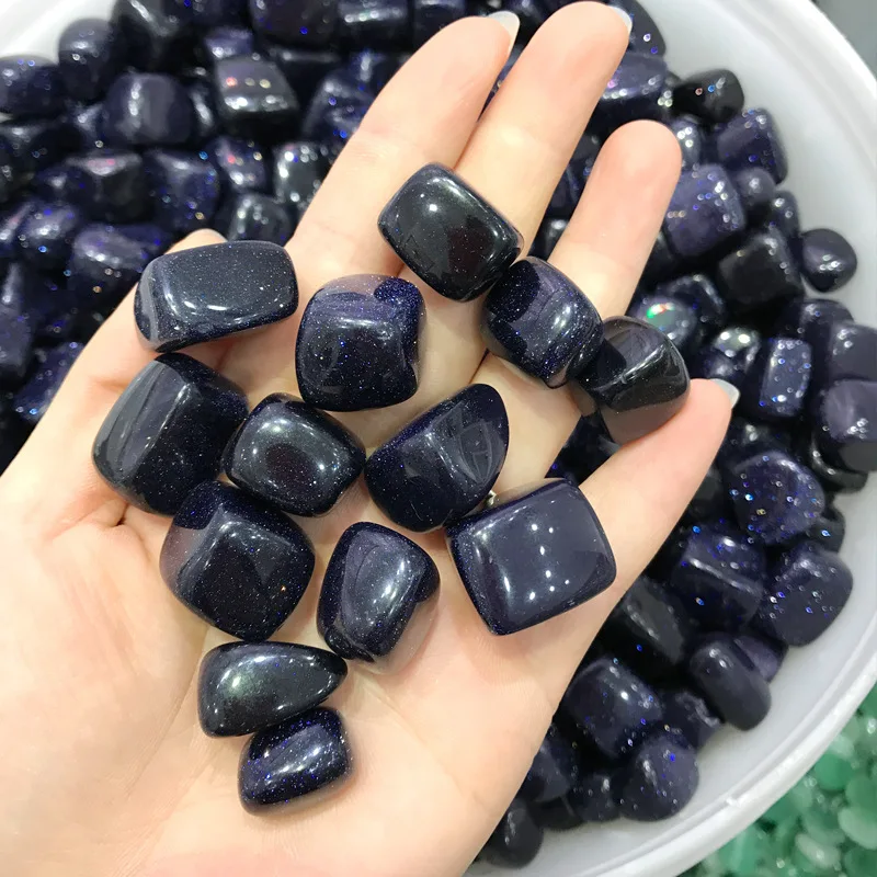 Синий Песок камень Кристальный интерьер гравий украшение дома цветочный горшок