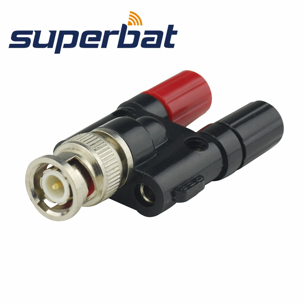 Superbat BNC Adapter BNC Plug to Dual Banana Jack RF Coaxial Connector