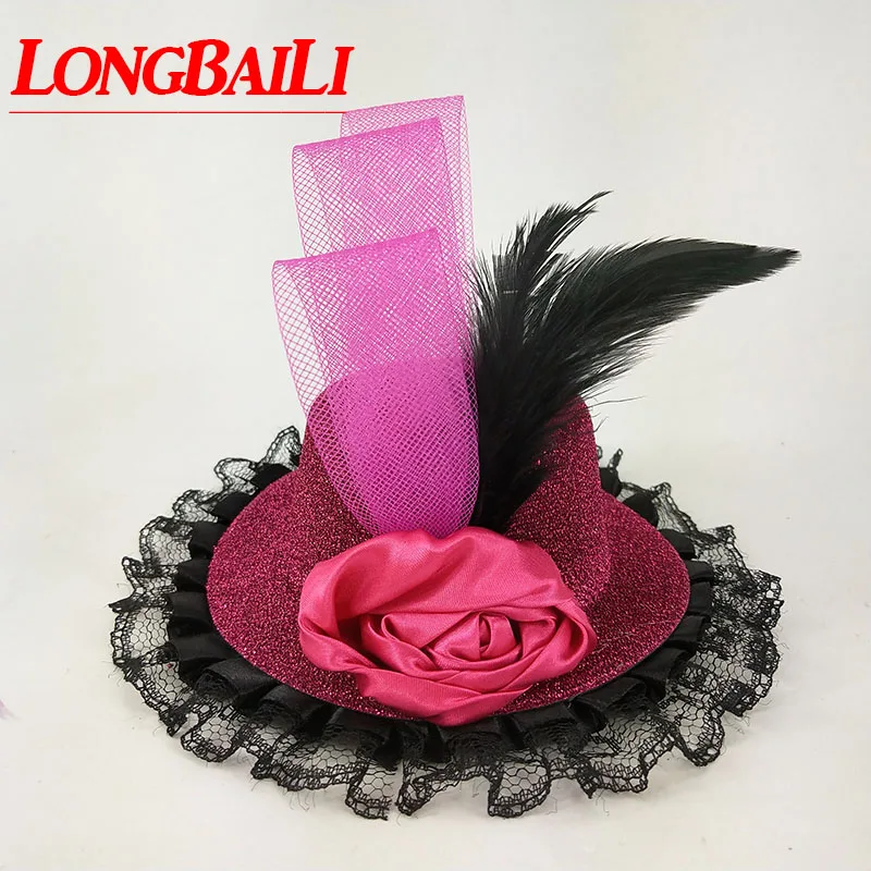 

5" Mini Top Hat Small Headpiece Kid Hair Accessories Women 12pcs/lot Free Shipping MFF13005