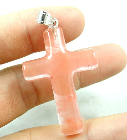 Натуральный камень кварцевый кристалл бирюза тигровый глаз крест подвеска для