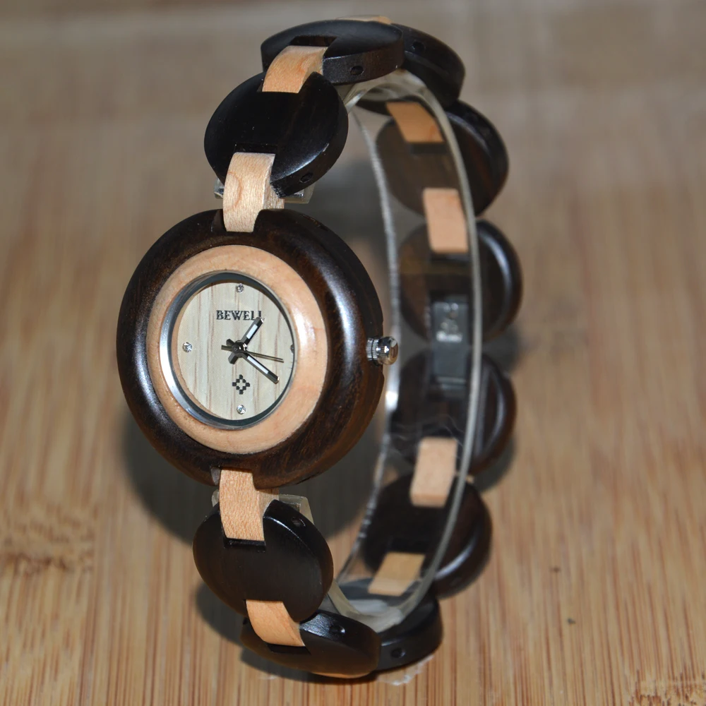 BEWELL деревянные Роскошные Брендовые женские оригинальные часы gaiety с маленьким