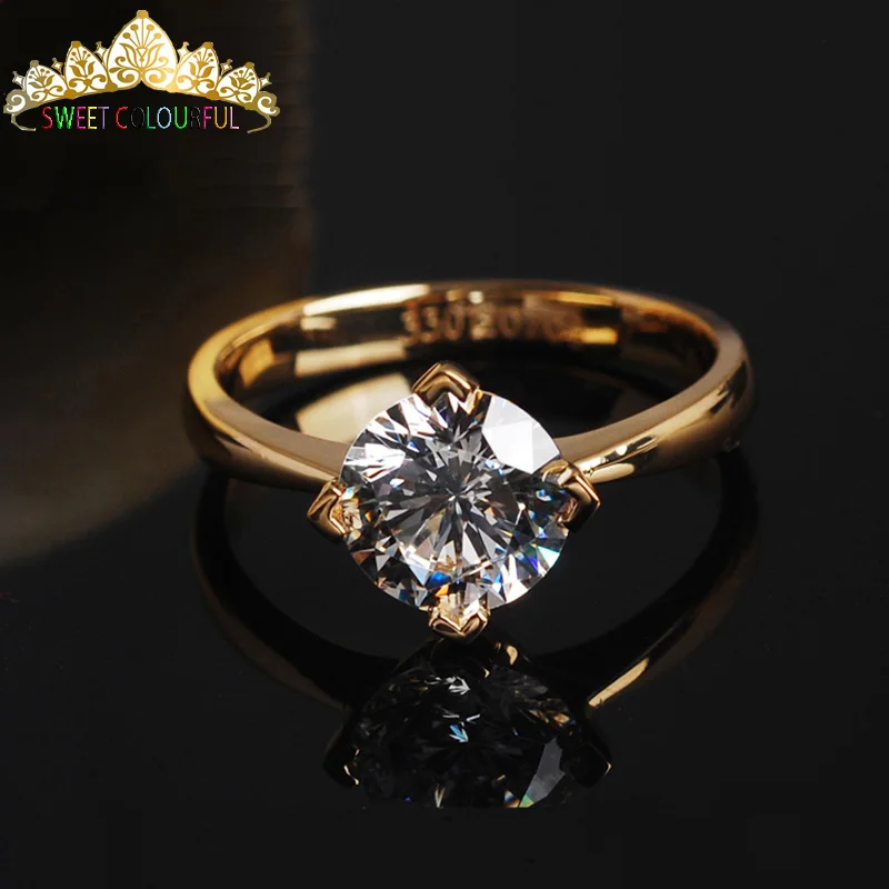 100% 18K 750Au золото Муассанит бриллиантовое кольцо 1ct D Цвет VVS с национальным