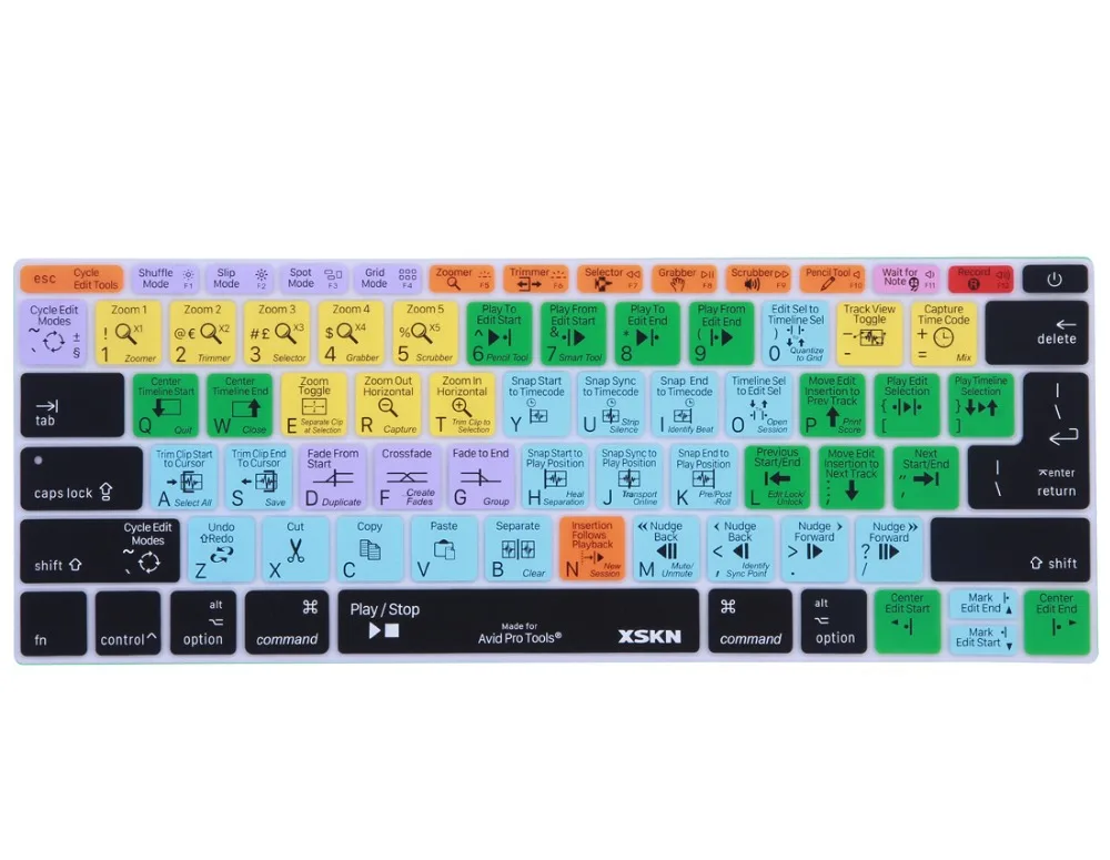 Чехол для клавиатуры XSKN Smart Skin Avid Pro Tools короткий рукав обучающий силиконовый