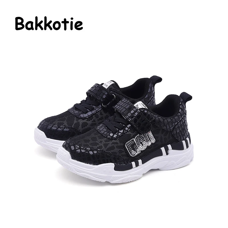 Bakkotie 2018 Осенняя мода новый малыш Повседневное тапки дети девушка сетки