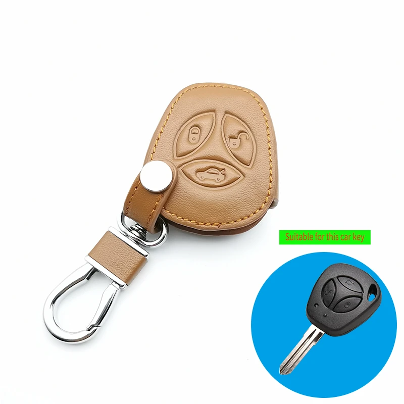 Кожаный чехол для ключей 100% кошелек автомобильных с цепочкой Vesta LADA Granite Kalina Priora X