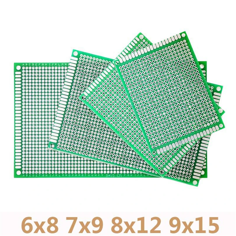 

4pcs/Lot 6x8 7x9 8x12 9x15cm Double Side Prototype PCB Diy Universal Printed Circuit Board For Arudino Learning Experiment Plate