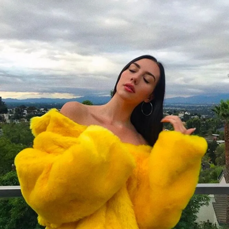Gia Little Yellow Man Пальто с искусственным мехом женский зимний теплый костюм хип-хоп Уличная куртка Tu Cool Brother однотонное пальто