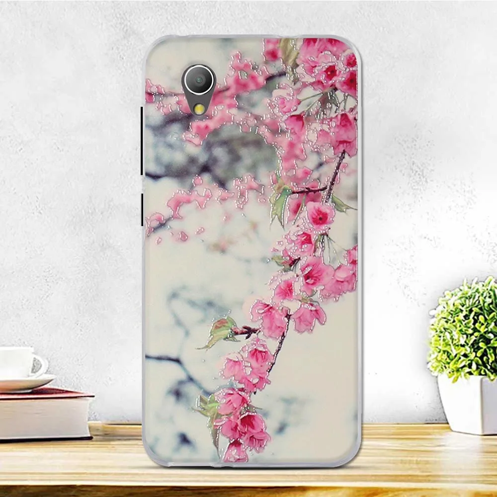 Чехол для Alcatel 3L 5034D мягкий силиконовый тонкий чехол из ТПУ с цветочным рисунком