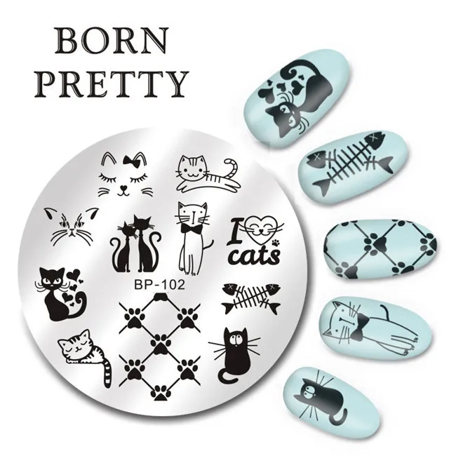 BORN PRETTY Хэллоуин штамповка шаблон Лето фрукты мультфильм животное Весна сад цветок дизайн ногтей изображения штамповки пластины - Цвет: BP-102