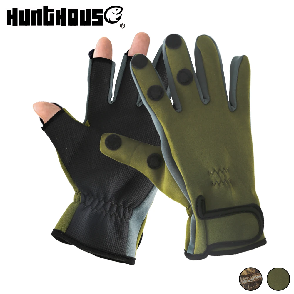 Hunthouse winter fishing gloves Glove Pesca men's waterproof peche Gant mitten hunting accessories | Спорт и развлечения