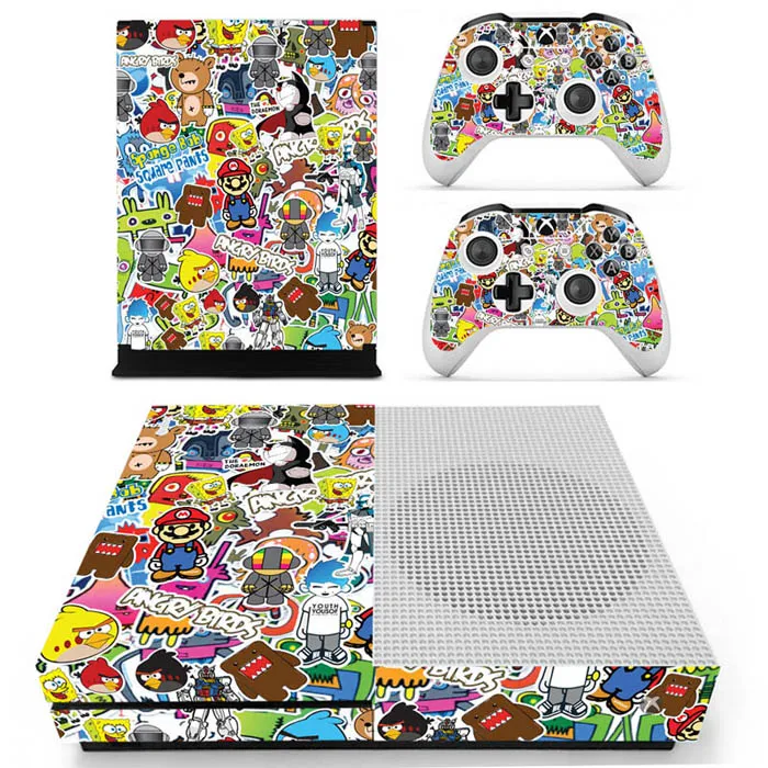 Граффити виниловая кожа наклеивающиеся Переводные картинки для детей xbox One S консоль с двумя беспроводными контроллерами кожи - Цвет: S-0767