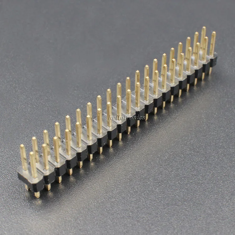 Hellotronics 50 шт./лот 2x20 штырьковые мужские заголовки для Raspberry Pi A + B 2 3 4 Zero 0 1 ''Длина