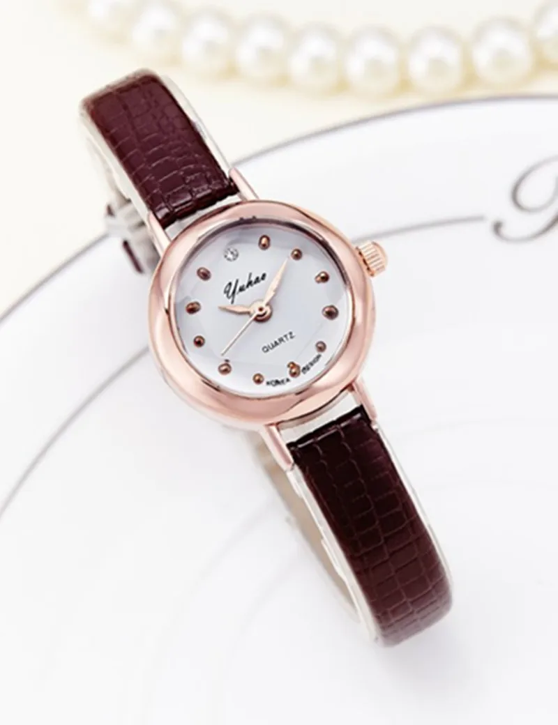 

New Fashion Rose gold Watch Women Luxury Brand PU Leather Quartz Watch For Women Casual Dress Wristwatches Hours Female Clock