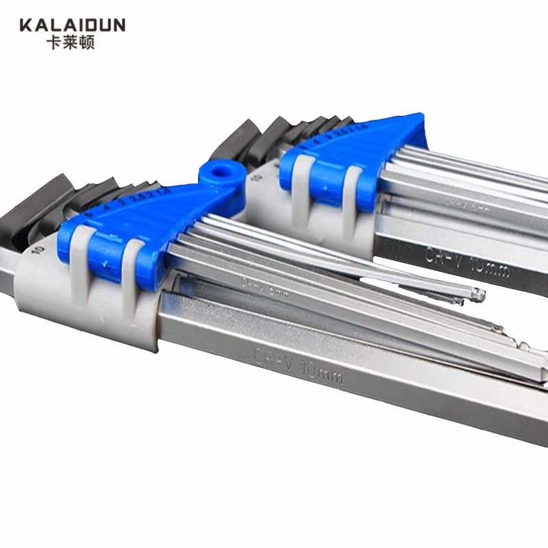 KALAIDUN 9 шт. Набор насадок для отвертки шестигранники ключ, дюймовый стандарт вскрытия Профессиональный слесарный инструмент T10 T15 T20 T25 T27 T30 T40 T45 T50