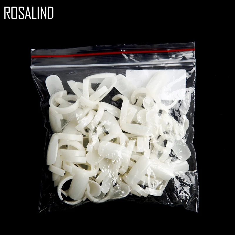 ROSALIND, 50 шт./лот, кольцевой стиль, Типсы для ногтей, акриловый, полный лак для ногтей, УФ-гель, цветной дисплей, лак для ногтей