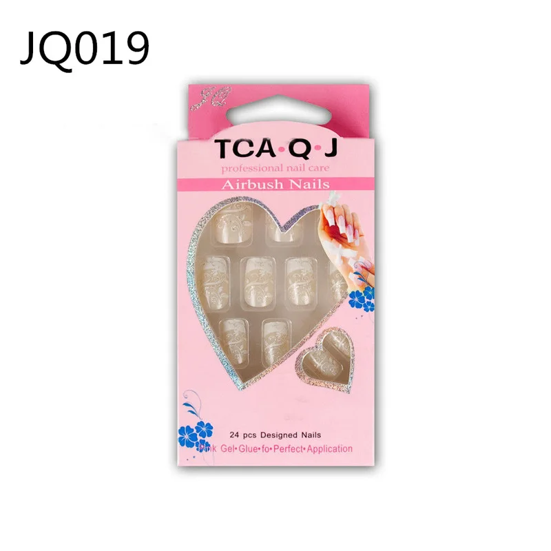 24 шт дизайн ногтей подделка Французский на весь ноготь Искусство стикер блеск