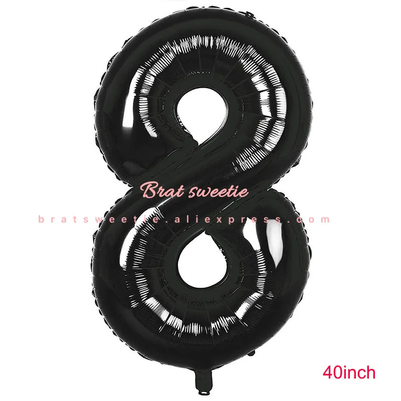 40inch black 40 дюймов черный большой размер номер воздушные шары гелиевая фольга Воздушные шары День рождения украшения Дети Взрослые Товары для вечерние большие Globos - Цвет: 40inch black