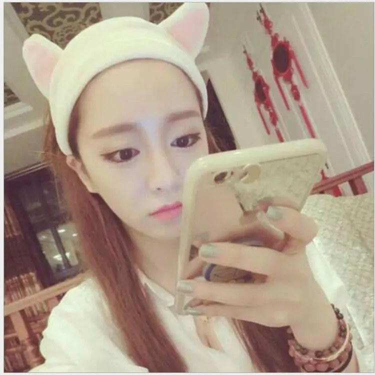 Милые кошачьи уши головная повязка завязка для волос Тюрбан гидромассажная