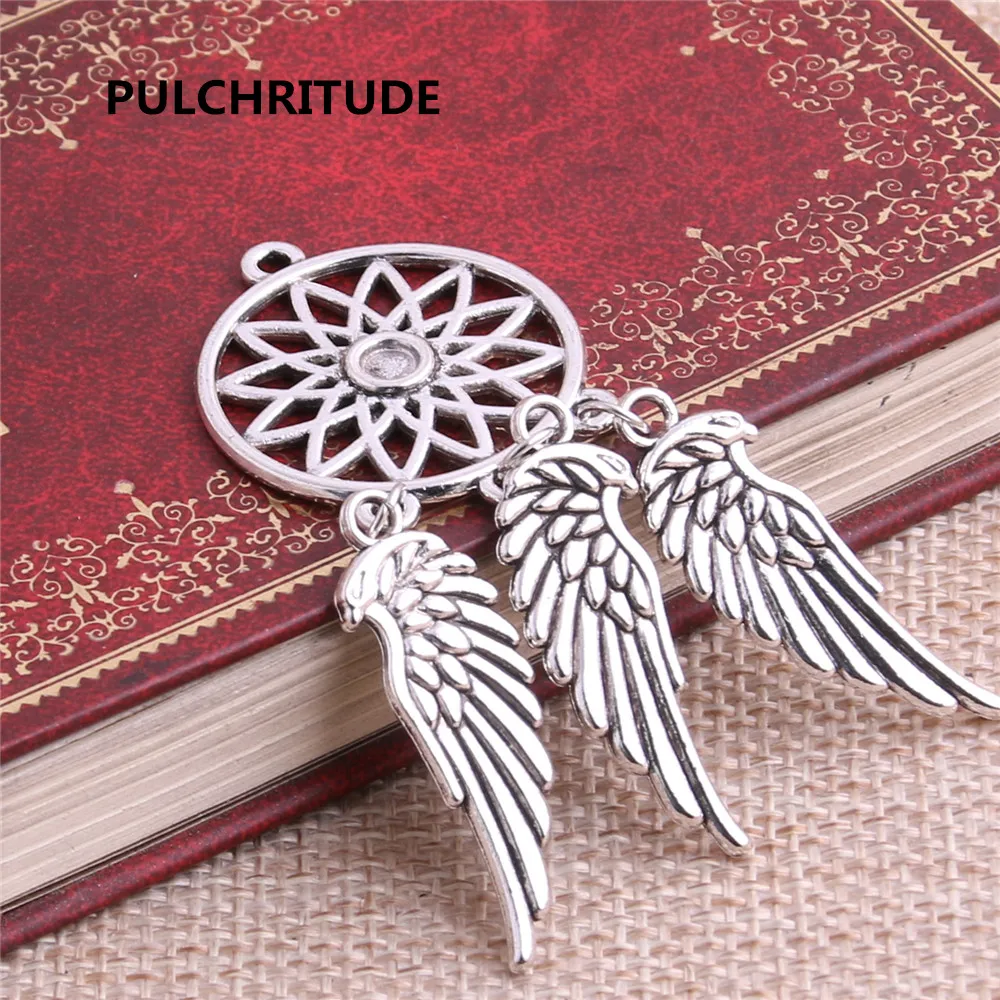 PULCHRITUDE 8 шт./лот сплав цинка античная бронза серебро дерево перо Ловец снов