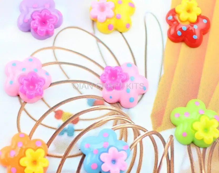 200 шт в горошек каваи смолы прекрасные кабошоны солнце цветок подвески Шарм волос