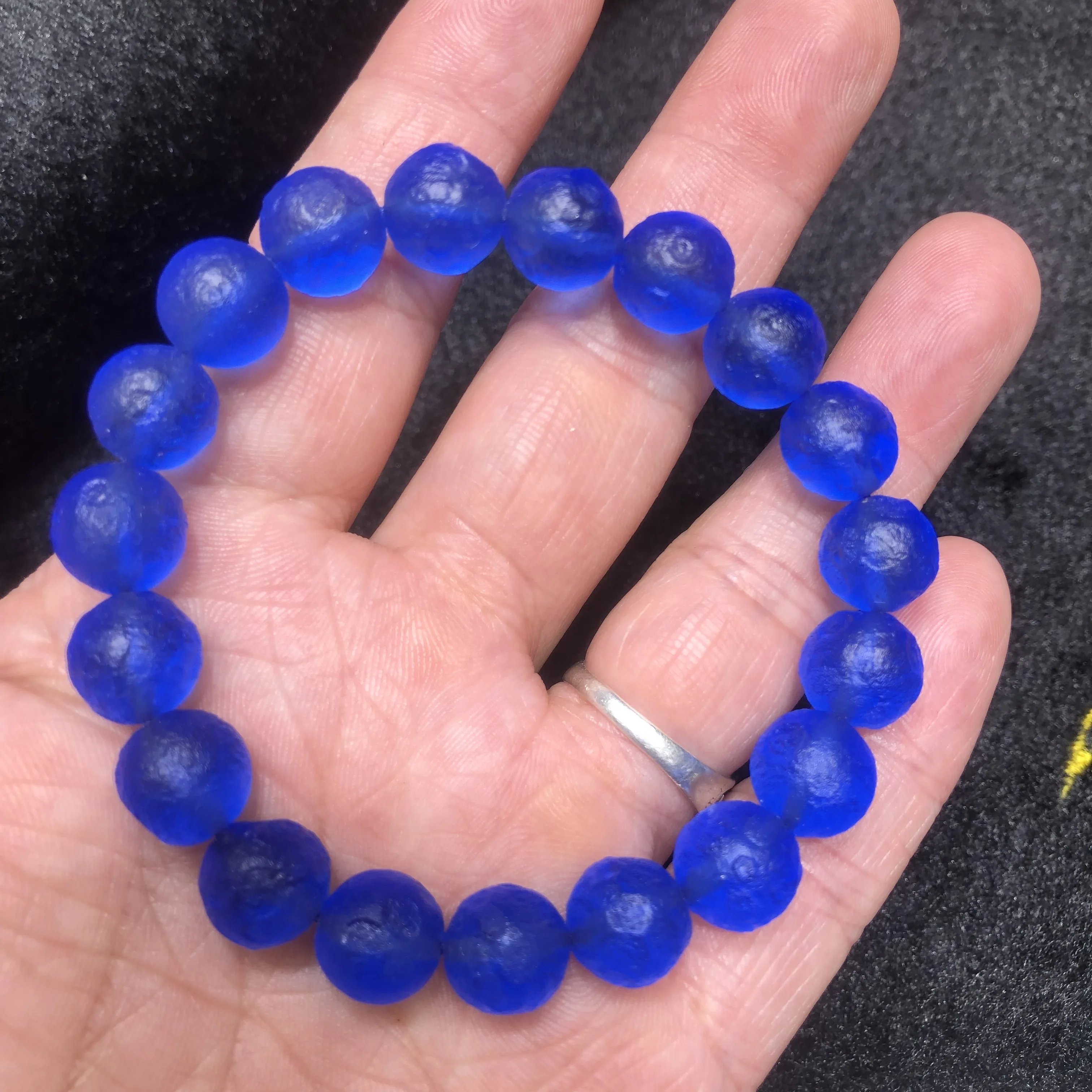 

Natural Czech meteorite boulder crystal energy stone bracelet