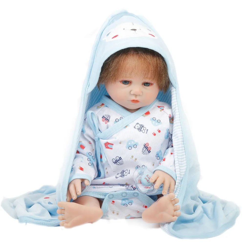 SanyDoll 20 дюймов 50 см силиконовые куклы для новорожденных Реалистичная кукла синее