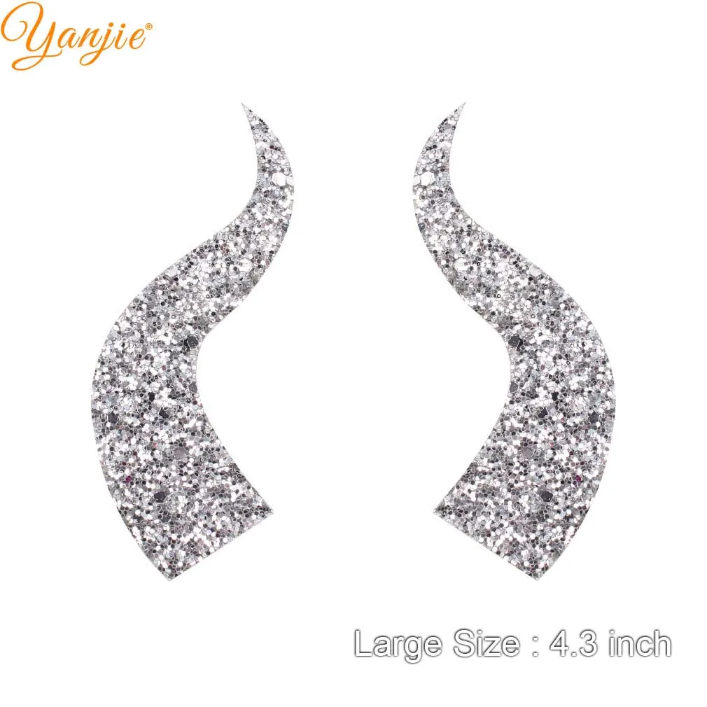 large-chunky sliver 10pairs/lot Glitter Felt Devil Horn For Girls Women Headband Hot Sale Halloween Party Kids Hair Bow DIY Hair Accessories - Цвет: large-chunky sliver