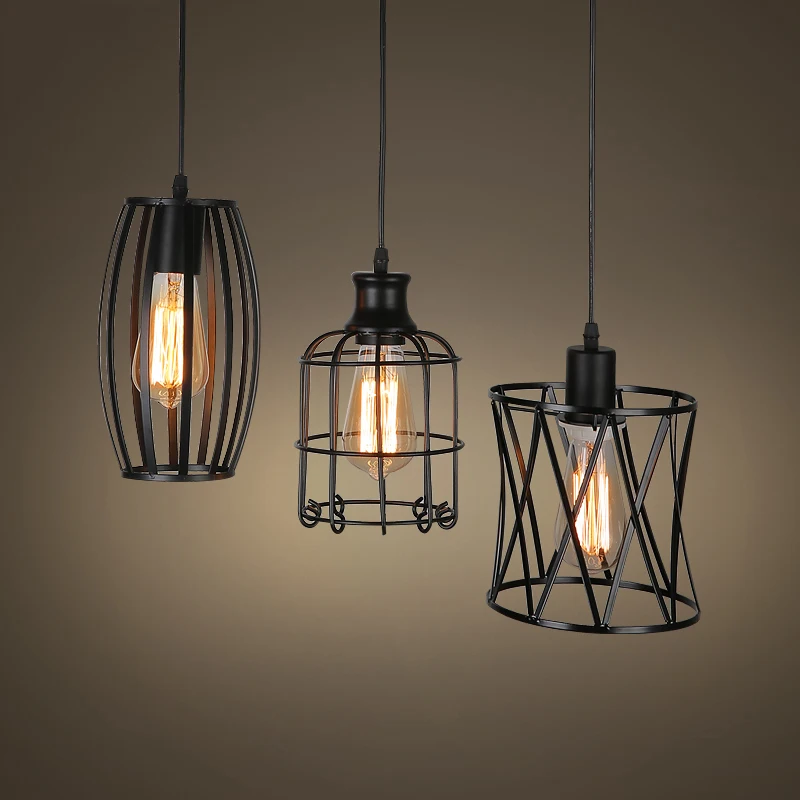 Ретро люстра в стиле индастриал железная клетка ретро арт библиотека с тремя