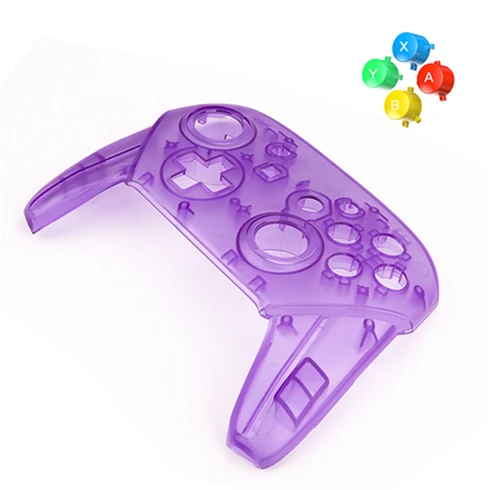 Transparent Purple Сменный Чехол с кнопками для nintendo Switch Pro контроллер против царапин пластиковые ручки защитный чехол - Цвет: Transparent Purple