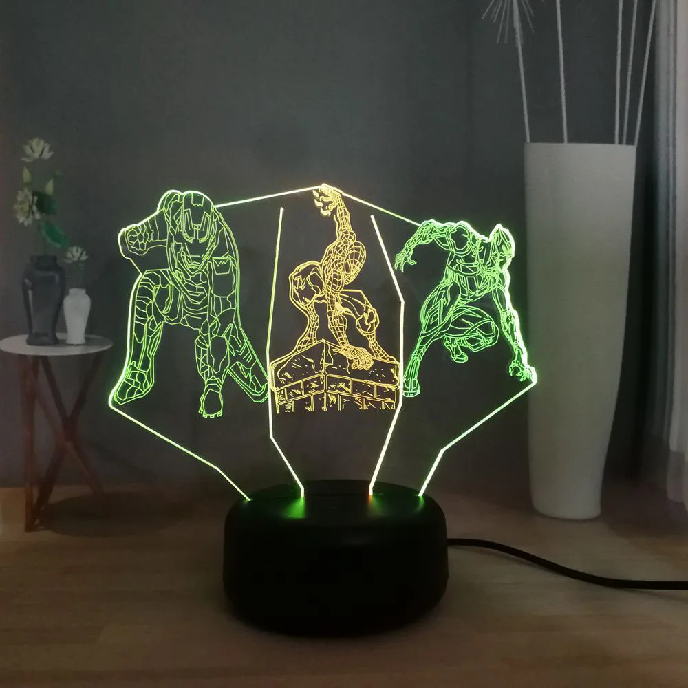 Светодиодная лампа USB детский Ночник Новинка смешанный двойной 7 цветов Железный