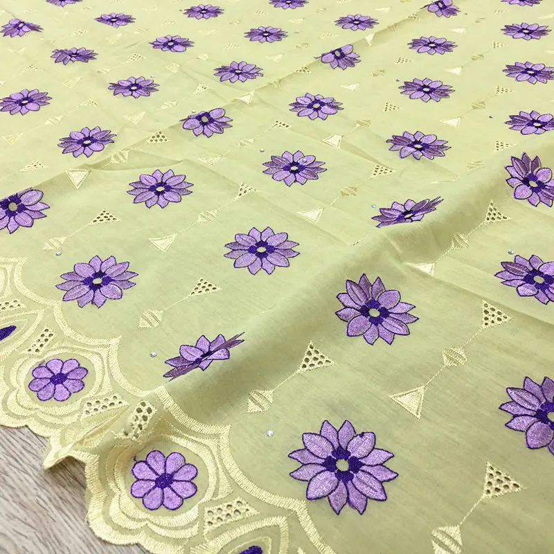 Сухое кружевное платье 100% хлопок с вышивкой для свадьбы 1009 5 ярдов в партии желтое