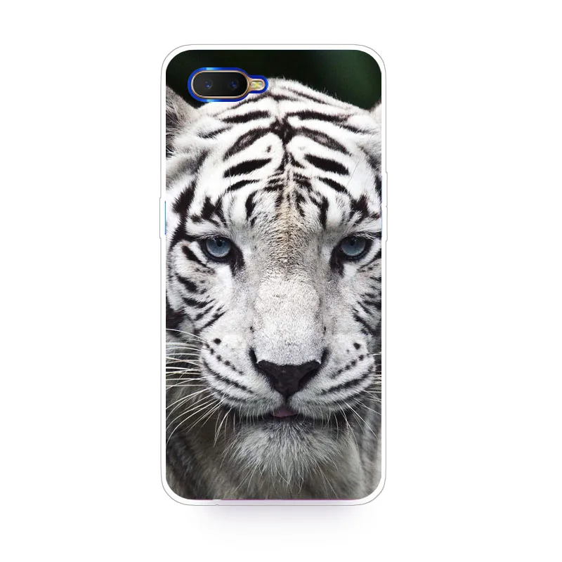 Чехол для OPPO K1 мягкий чехол из ТПУ с изображением тигра льва R15X защитный телефона