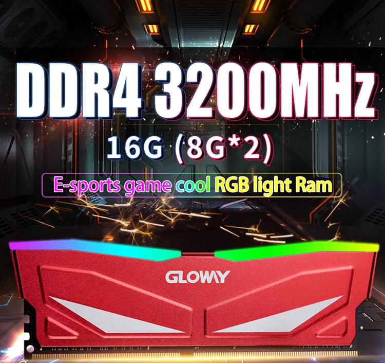 Новое поступление Gloway ram RGB DDR4 8GBX2 16 Гб 3200 МГц ram DIMM 288-pin настольный компьютер