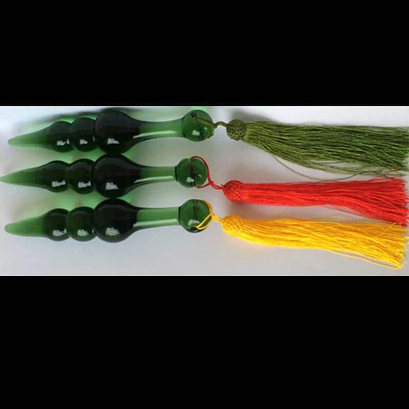 Стеклянная Анальная пробка с кисточками 30 см секс-игрушка для женщин