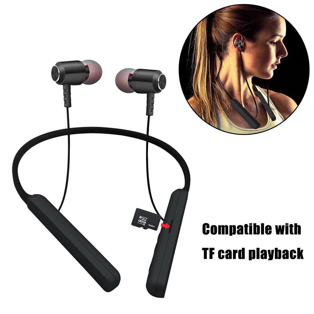 С TF картой памяти Bluetooth подголовник гарнитура Handfree Спортивная с микрофоном