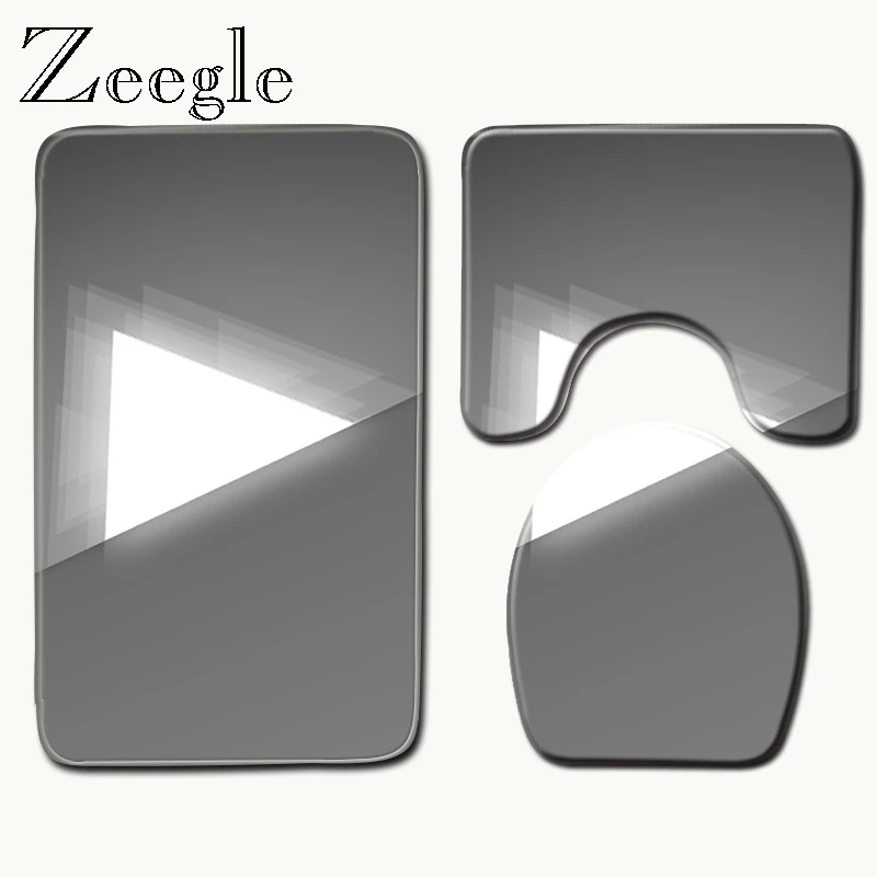 Zeegle 3D коврик для душа с геометрическим рисунком ванной из микрофибры коврики