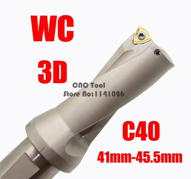 Drill Bit 3D SP WC C40 41 42 43 44 45mm Indexable Insert High Quality Insert U Drilling Precision CNC Expanding Drill Metal Tool