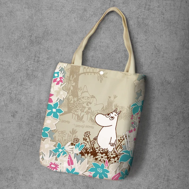 16 Moomin сумка для покупок милый гиппопотам тонкий маленький мой рюкзак на плечо Студенческая Холщовая Сумка с принтом Сумка-тоут на кнопках Холщовая Сумка - Цвет: 16