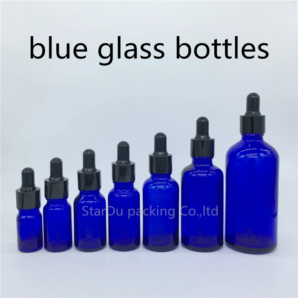 

Glass Bottle Dropper Essential Oil Bottle ,30ml,50ml,100ml Blue Perfume Bottles 5ml, 10ml,15ml,20ml Blue 100pcs