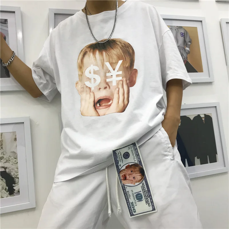 YouGeMan женская футболка весна лето корейский Ulzzang Harajuku Bf принт короткий рукав