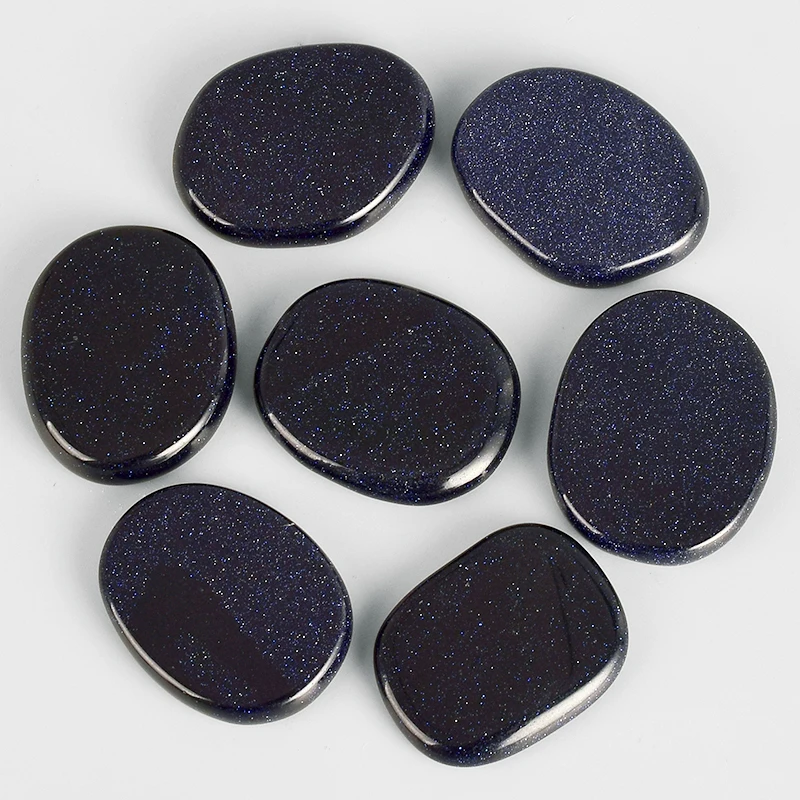 Ладонный камень 45 мм голубой песчаник искусственная зеркальная терапия