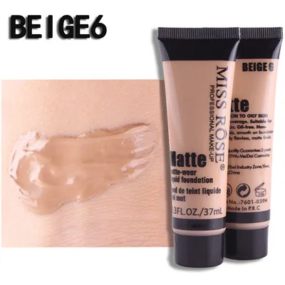 BEIGE 6 Miss Rose Профессиональный тональный крем жидкий матовый макияж водонепроницаемый консилер для лица основа косметика для ремонта лица макияж TSLM1 - Цвет: BEIGE 6