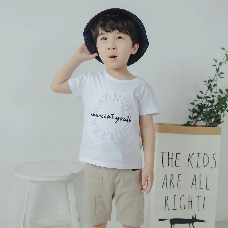 

Boys Summer Clothes Children Cotton Dimensional Embroidery T-Shirt 2018 Summer Brand Tee Shirt for Baby Boy Kids Clothes Top Tee